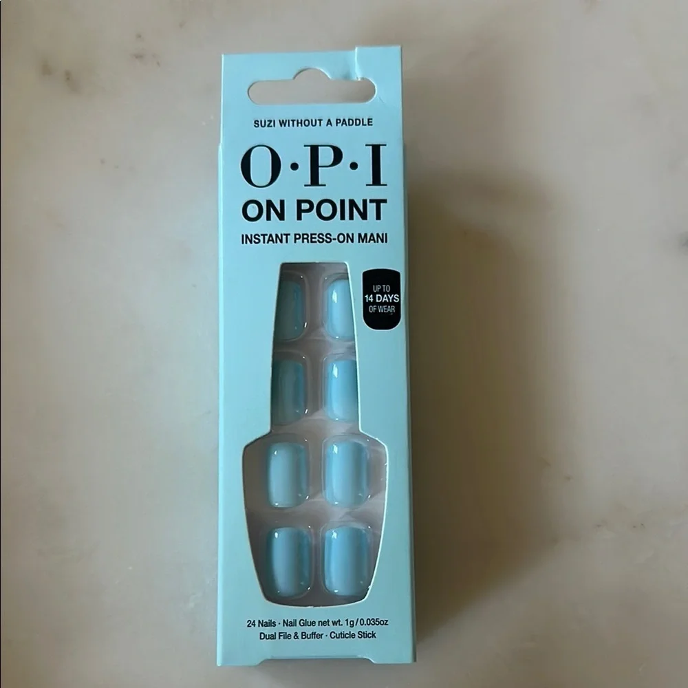 🆕 OPI On Point Instant Press-On Mani light blue press ons